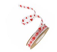 minkissy 1rotolo Nastro Di Raso Stampato Cuore Per Confezionamento Regali Di e Decorazioni Per Matrimoni Design Elegante e Romantico Materiale Resistente e Sicuro Da Usare