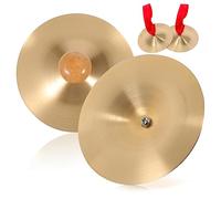 minkissy 2 paia Cymbali Dito con Manici Legno per Danza Del Ventre e Musicali Strumenti Percussione per e Appassionati