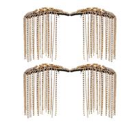 minkissy 2 Paia di Spalline a Catena Nappa Dorate per Abiti e Uniformi da Donna e Uomo Accessori per Spalle con Pietre Decorative per Blazer e Costumi Formali Decorazioni Eleganti per