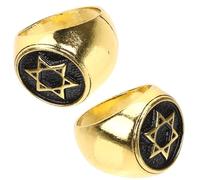 minkissy 2 pezzi Anello Uomo in Acciaio con Motivo Esagonale Stella di Davide Resistente e Antideformazione Gioiello Maschile per Feste e Occasioni Speciali