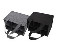 minkissy 2 Pezzi Borsa per Bottiglie di Vino in Feltro 6 Scomparti e Manici, Leggera e Resistente, la Vita Quotidiana e Trasporto Sicuro del Vino