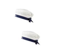 minkissy 2 Pezzi Cappello da marinaio estivo cappello da marinaio da donna berretto cappello da marinaio per cappello da pilota cappello da marinaio adulto cotone poliestere bianca