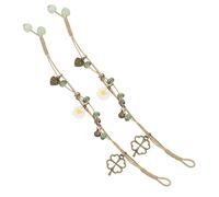 minkissy 2 Pezzi Ciondolo bracciale retrò bracciali Braccialetto polso per pendente bracciale a quattro foglie Bracciale di coppia estetica dei braccialetti Metallo