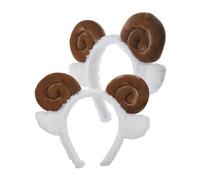 minkissy 2 Pezzi Fascia Ad Artiglio Per Gruppo Musicale Orecchio Agnello Ragazze Cutie Compleanno Orecchie Pelose Pecora Il Cosplay Corno Coffee Peluche