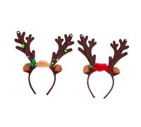 minkissy 2 Pezzi Fascia bagliore di corna lovable cerchietti natalizi vibe fasce natalizie per adulti cerchio per in corno di Natale copricapo di natale copricapo di corno di Natale