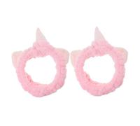 minkissy 2 Pezzi fascia per unicorno volto di lavaggio della fascia Banca per per il lavaggio del viso per trucco per il io del viso facciale Falso rosa