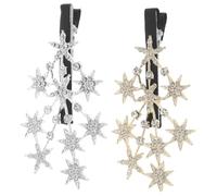 minkissy 2 pezzi Fermagli con Stelle Scintillanti Clip Becco d Anatra Sicura per Frangia e Acconciature Eleganti e Oro