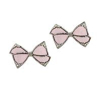 minkissy 2 Pezzi Fiocco a Forcina Reti Floreale Carino Nozze Fermagli Per a Farfalla Piccolo Che Fa i Primi Passi Rosso Cristallo