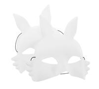 minkissy 2 Pezzi Maschera da Coniglio Bianco Unfinished per Diy da Accessorio per Costumi Halloween e Feste Design Elegante e Versatile Superficie da Decorare e Personalizzare