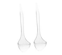 minkissy 2 Pezzi Mestolo da Zuppa Asiatico in PC Trasparente Manico lungo Resistente e Forma Unica per Cucine Domestiche e Banchetti