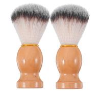 minkissy 2 Pezzi Pennello Da Barba Da Barba Spazzola Morbida Per Barba Da Uomo Pennello Da Rasatura Del Rasoio Dritto Pennello Da Barba in Crema Pennello Per La Barba e Baffi Khaki Di Legno