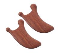 minkissy 2 Pezzi Pettine Massaggio a Del Naso Di Lumaca Strumenti Facciali Gua Sha Strumento Per Il Massaggio Dei Gua Sha Pennello Guasha Di Legno Light Brown
