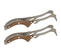minkissy 2 Pezzi Pinza per Tazze da Tè in Legno e Metallo Argento Leggera e Anti-graffio per Cerimonie del Tè Tazze Smaltate in Porcellana