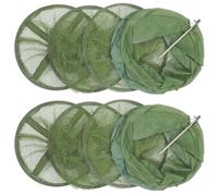 minkissy 2 Pezzi Rete da Pesca Pieghevole in Nailon Verde, Pratica e Facile da Usare, Trappola Multifunzione per Gamberi e Pesci, Accessorio la Pesca All'aperto