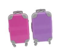 minkissy 2 Pezzi Valigette Giocattolo Rigide per Bambole Mini Trolley con Ruote e Manico per Giochi di Ruolo e Viaggi Immaginari Accessori per Organizzazione