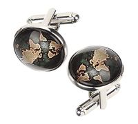 minkissy 2 Pezzi Vintage World Map Cufflinks For Men Tone Retro Tuxedo Buttons Secure Fit For Formal Shirts And Business Attire