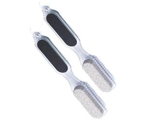minkissy 2 pz 4 1 Kit di lima per unghie per la pulizia infermieristica Scrubber piedi Scrubber Piede Cleaner Pietra lavica Pomice Kit del piede Esfoliazione Kit più liscia Raspa piede