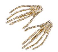 minkissy 2 Pz Fermagli Per Di Halloween Strass Gotico Perline Per Per Fermagli Per D'oro Per Scheletro Conchiglia Zampa Golden Lega Di Zinco