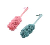 minkissy 2 Pz Lavapavimenti Per La Spazzole Da Bagno Massaggiare Le Spazzole Per La Schiena Bagno Fiore Con Manico Palline Da Bagno a Manico Lungo Spazzola Per La Schiena Massaggio