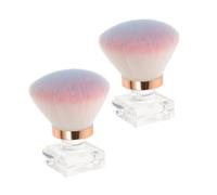 minkissy 2 Pz Pennello Per Crema Al Burro Clipper Smalto Per Unghie a Testa Tonda Corrugare Penna Rimozione Delle Unghie Unghia Kit Shampoo Parà Fibra Artificiale