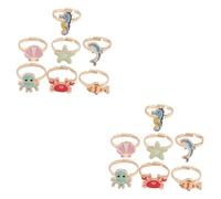 minkissy 2 Set Anelli Cavi Anelli Di Impilamento Anello Per Le Donne Gioielli Ad Anello Anelli Da Dito Alla Moda Gioielli Da Donna Creativi Anelli Gioielli Le Ragazze Suonano Lega 7 Pezzi*2