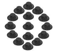 minkissy 20 Mini Cappelli Jazz Miniatura per Cappelli Decorativi in Nero per da Te Accessori per Foto e Leggeri e Resistenti per Giocattoli