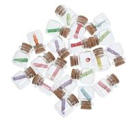 minkissy 24 Mini Barattoli in Vetro Trasparente con Tappo in Sughero, Bottiglie dei Desideri Piccole per Decorazioni Fai da Te, Set Creativo di Fiale di Vetro per Ricordi e Artigianato