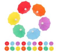 minkissy 24 Pezzi Marcatori Colore Bianco per a Forma di Ombrello Bicchieri in Silicone Resistente al Calore per Flute e Bicchieri da Cocktail per Feste e Matrimoni