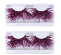 minkissy 2paia Eyelash Extension Colorate Per Costumi Falsi Extra Lunghe e Drammatiche Per Cosplay e Feste Fantastico e Materiale Rosa