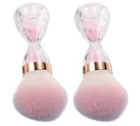 minkissy 2Pcs Spazzola Per Polvere Unghie Nail Art Acrilico Polvere Polvere Rimodellanti Per La Spazzola Per Blush Pulizia Strumenti Per Nail Art Spazzola Rosa Rosa