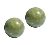 minkissy 2pcs Stress All'aperto per Palla Ing Tessuto Verde Salute Massaggiatore Cinese Marmo Decorativo Liscio Sollievo Profondo Esercizio Dito Palla di Formazione Stile