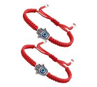 minkissy 2Pezzi Braccialetti Intrecciati Regolabili Amuleto Malocchio per Unisex