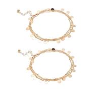 minkissy 2pezzi Catene Per Caviglie Multistrato Catene Per Piedi Da Spiaggia Per Caviglie Creative Cavigliere Delicate Da Donna Cavigliere Eleganti Per Ogni Occasione
