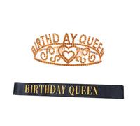 minkissy 2pezzi Cerchietto Compleanno e Fascia Sash Per Decorazioni Compleanno Coroncina e Fascia