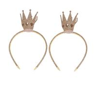 minkissy 2pezzi Corona Fascia per Capelli Compleanno Scintillante con Cuore Tiare Oro per Donne e Ragazze Feste di Compleanno Halloween Principessa Accessori