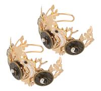 minkissy 2pezzi Forcine Cinesi Corona di Capelli Vintage Design Taichi per Accessori per Capelli Hanfu Copricapo per Festival Asiatici e Feste