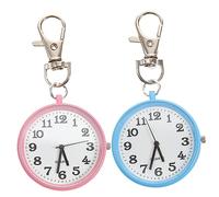 minkissy 2pezzi Orologio Da Tasca Mini Orologio Con Movimento Al Portachiavi Design Semplice Regalo Per Infermieri Dottore Famiglia Amici