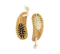 minkissy 2pezzi Pettine in Legno Design per Circolazione d Aria Spazzola Districante Portatile per Capelli Ricci e Sottili Antistatica per Capelli