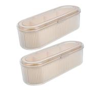 minkissy 2pezzi Porta Spugne per Trucco in Pet e Pp Organizer Trasparente per Spugnette e Cosmetici Scatola Portaoggetti per Pennelli Rossetti e Cure Regalo Pratico