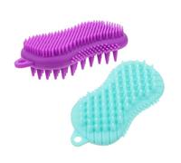 minkissy 2pezzi Spazzola Corpo Silicone per Massaggi Scrub Corpo e Doccia Setole in Silicone Massaggiare Lenire Rimuovere Trucco e Cellule Morte