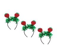 minkissy 3 Pezzi Cerchietti per Chioma Fragola in Stile Hawaiano, Materiali Confortevoli in Feltro e Plastica, Accessori Versatili per Feste sulla Spiaggia Casual