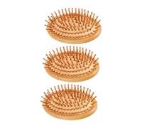 minkissy 3 pezzi Pettine Massaggiante in Bamboo per Stimolazione del Capelluto Spazzola Portatile per Districare e Favorire la dei Design Naturale e Sostenibile