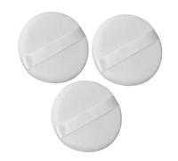 minkissy 3 pezzi Piumini Cipria in Cotone Morbido Soffici Spugnette Trucco Morbide Lavabili per Viso Corpo Bianco per Polvere Libera e Cipria Fissante