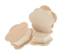 minkissy 3 Pezzi Scatola portaoggetti legna abbellimenti a forma di tela triangolare mensole ottagonali scatole del cuore Mini Ornament Cloud mensole sospese esagonali di legno Beige