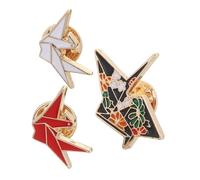 minkissy 3 Pezzi Spilla Spilla Estetico Divertente Spille Smaltate Carine Perni Smalto Carino Spillo Gru Origami Accessori Carta Spilla Dell'orgoglio Cartone Animato Sfinge Nero