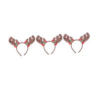 minkissy 3 Pz Fascia per con campana di corna xmas bandana el party headband inter accessori fasce per natalizie fascia per di Natale copricapo di Natale plastica