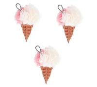 minkissy 3 Pz Palla Da Bagno Luffa Del Corpo Lavaggio Del Bagno Pouf Fiore Doccia Bagno Doccia Lavasciuga Di Lavaggio Posteriore Doccia Luffa Gelato Bambino Sfera Di Lavaggio Addensare Pe
