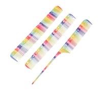 minkissy 3 Pz Pettine Arcobaleno Districante Strumento Per Pettine Per a Denti Fini Codone Gel Pettine Evidenziatore Spazzola Per Riscaldata Kit Plastica Colorful