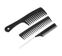 minkissy 3 Pz Pettine per parrucchieri 3 pettine lisciante Pettine da parrucchiere pettine antistatico pettine per acconciature MASSAGE COMB forniture per parrucchieri plastica Black
