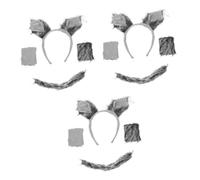 minkissy 3 Set Costume con orecchie da fascia code coda UPS mannaro the masquerade costumi natale mask oggetti di scena per costumi animali oggetti di scena con guanti da Peluche